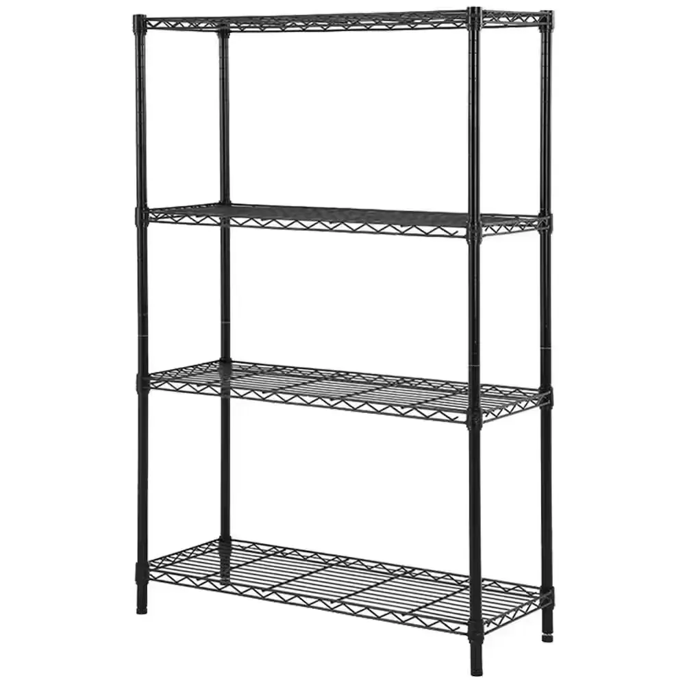 4-Tier Steel Wire Shelving Unit in Black (36 in. W x 54 in. H x 14 in. D) - image 1