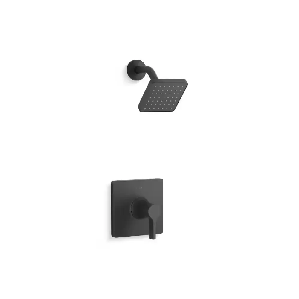 Venza 1-Handle Shower Faucet Trim Kit in Matte Black (Valve Not Included) - image 1