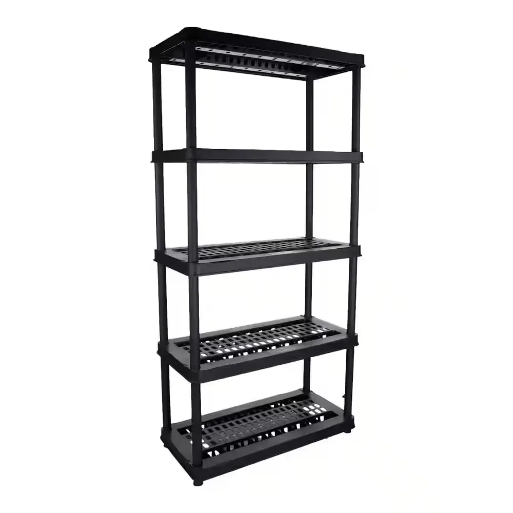 5 Tier Plastic Garage Storage Unit in Black (36 in, W x 73.5 in H x 18 in. D) - image 1