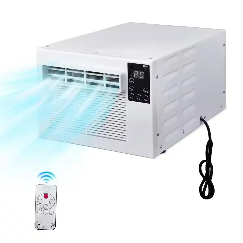 2,500 BTU Portable Air Conditioner Cools 45 sq.ft. with Dehumidifier and Remote for Camping, Fishing and RV in White - image 1