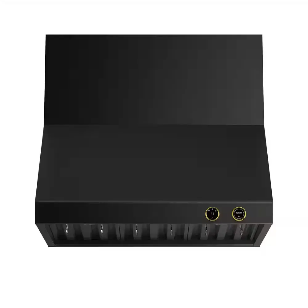 36 in. 900 CFM Ducted Wall Mount Range Hood in Titanium Stainless Steel with Gold Accents and Digital Controls - image 1