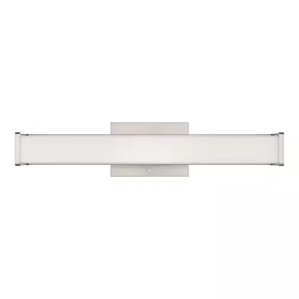 Astrid 23 in. 1-Light Brushed Nickel LED 5CCT Vanity Light with Frosted Glass and Sensor Operated Night Light - image 1