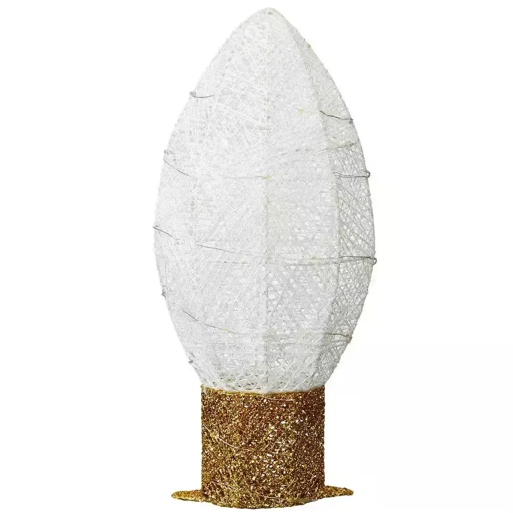 20 in. Pre-Lit White Christmas Light Bulb Decoration - image 1