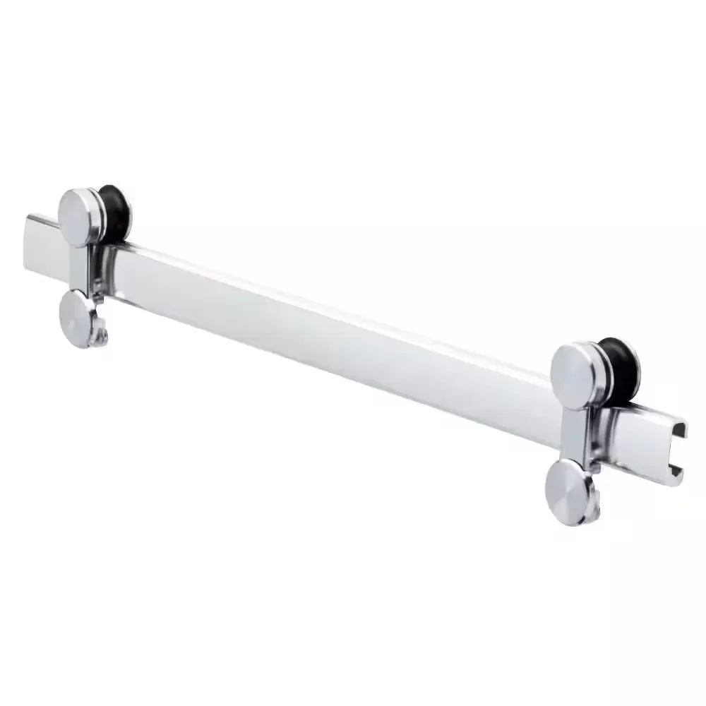 48-60 in. W Contemporary Frameless Sliding Shower Track Assembly Kit in Chrome (For 1/4 in. (6mm) Glass) - image 1