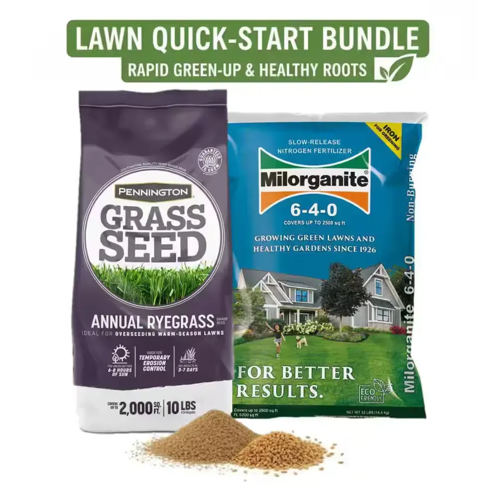 Annual Ryegrass 10 lb Grass Seed and 32 lb Organic Slow-Release 6-4-0 Lawn Fertilizer Combo - image 2