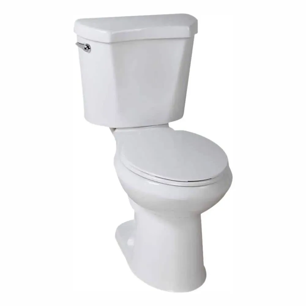 Glacier Bay 12 in. Rough In Two-Piece 1.28 GPF Single Flush Elongated Toilet in White, Seat Included - image 1