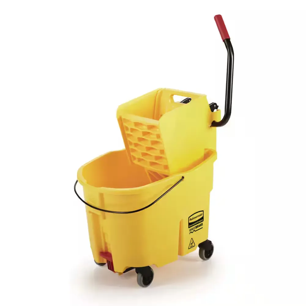 WaveBrake 35 Qt. 2.0 Side-Press Mop Bucket with Drain, Yellow - image 1