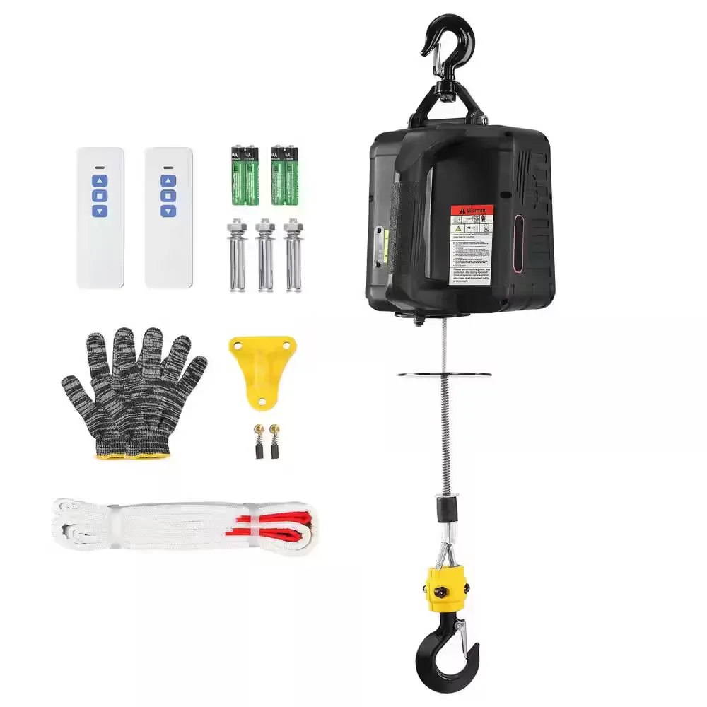 1100 lbs. Electric Hoist Winch, 2-in-1 1500 W Portable Power Winch Crane, 23 ft. Lifting Height, for Garage, Warehouse - image 1