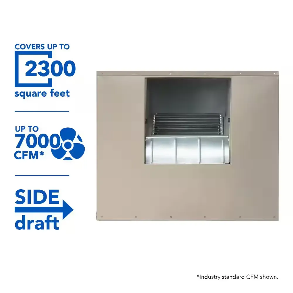 7000 CFM 2-Speed Side-Draft Wall/Roof 12 in. Media Evaporative Cooler for 2300 sq. ft. (Motor Not Included) - image 1
