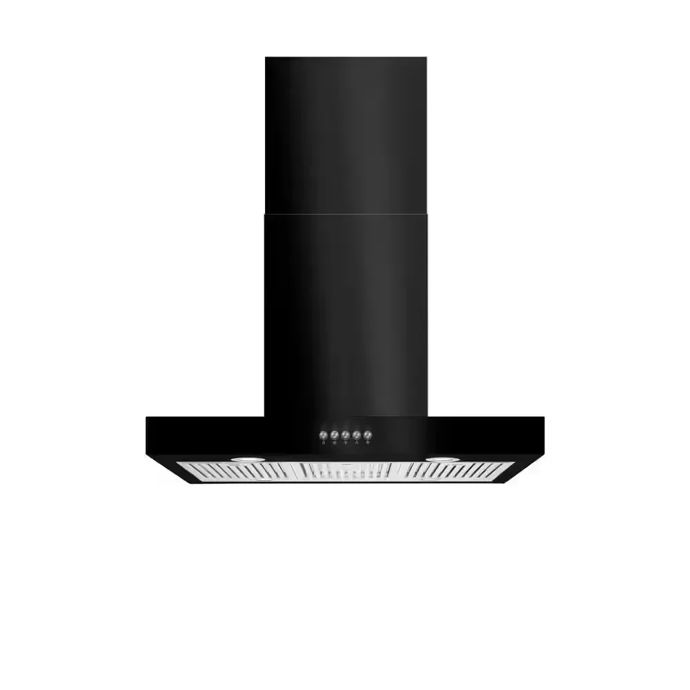 Lora 30 in. 350CFM Convertible Kitchen Island T-Shape Range Hood in Black with Charcoal filters and LED Lighting - image 1