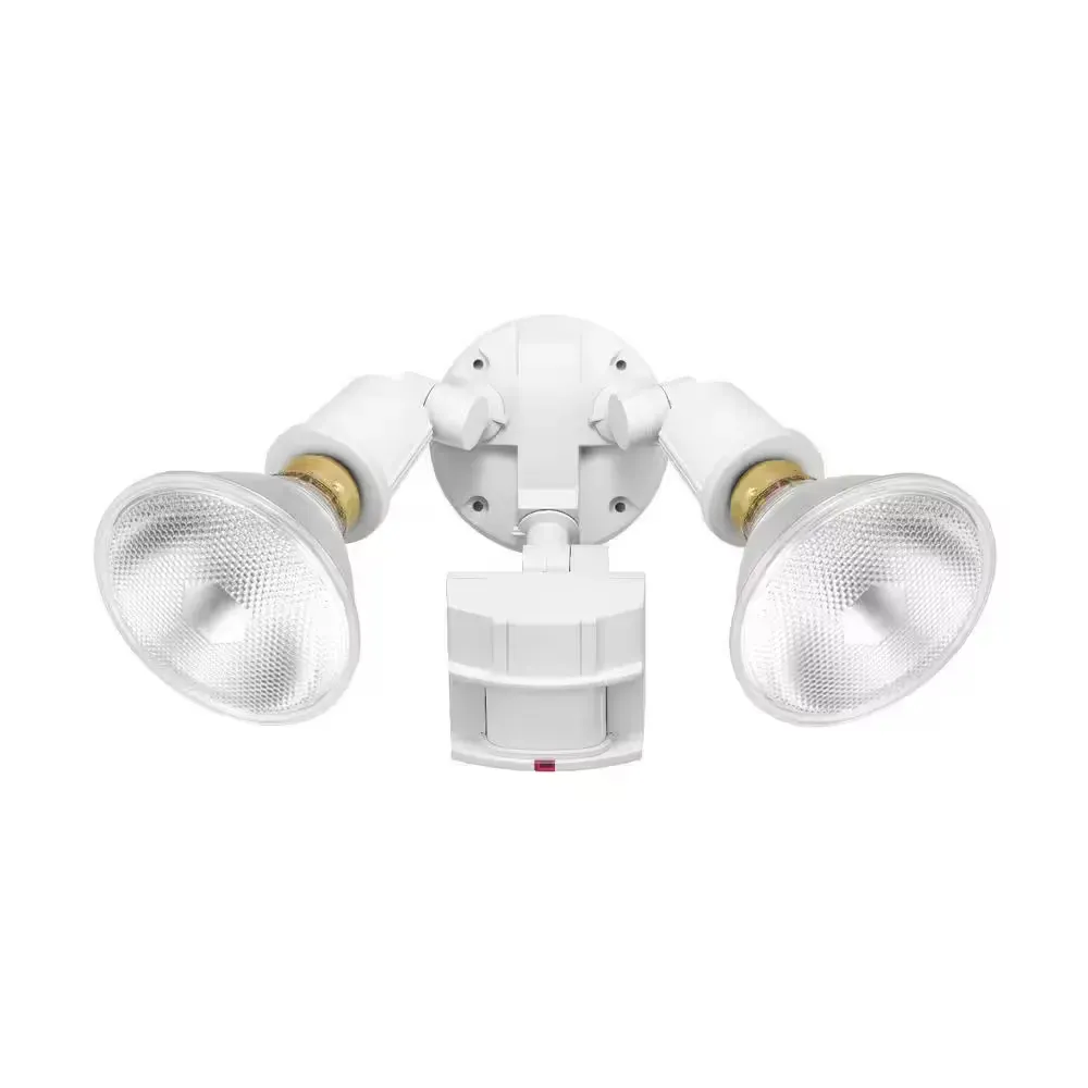 PAR 180° Adjustable Gray 2-Head Motion Sensor Security Weather Resistant Flood Light, 240W, 70 ft. Detection Range - image 1