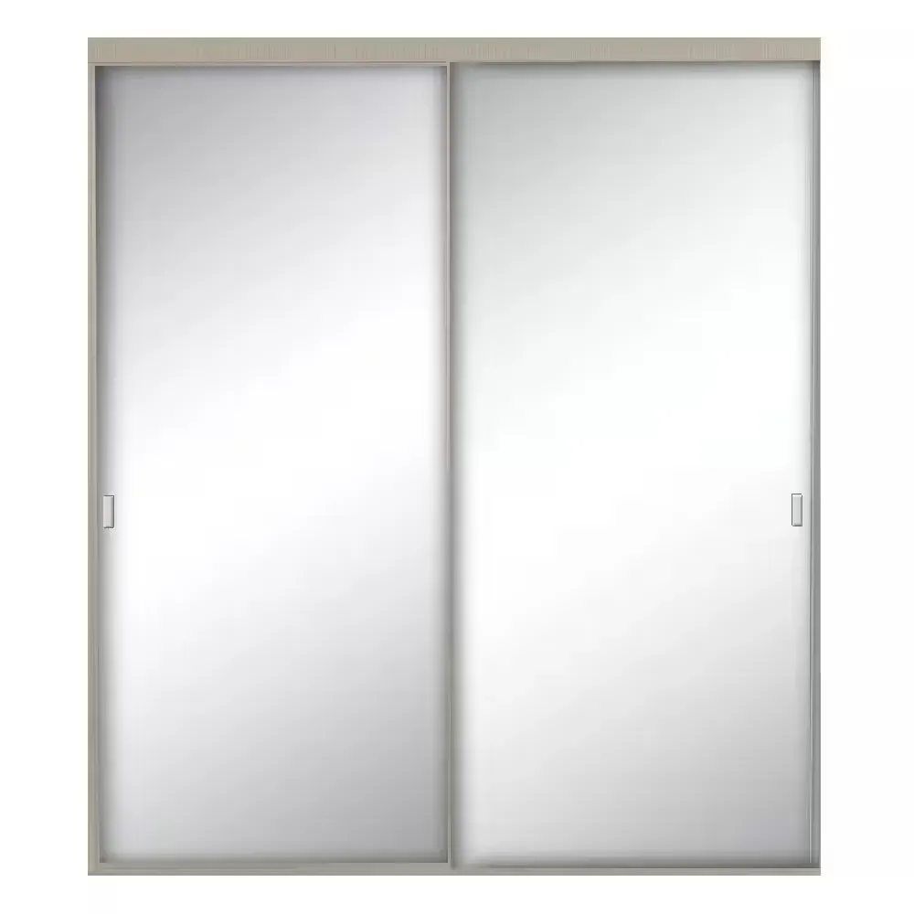 24 in x78in  inStyle Lite Brushed Nickel Aluminum Frame Mirrored Interior Sliding Closet Door - image 1