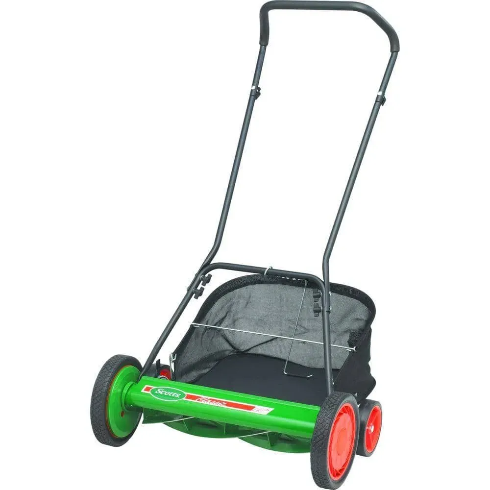 Scotts 20 in. Manual Walk Behind Reel Lawn Mower, Includes Grass Catcher - image 1