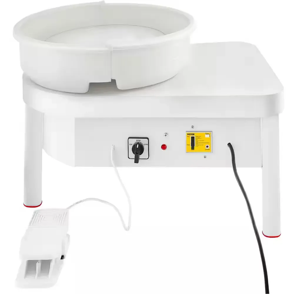 14 in. White Pottery Wheel 450-Watt Electric Ceramic Work Clay Forming Machine for Adult with Foot Pedal and ABS Basin - image 1