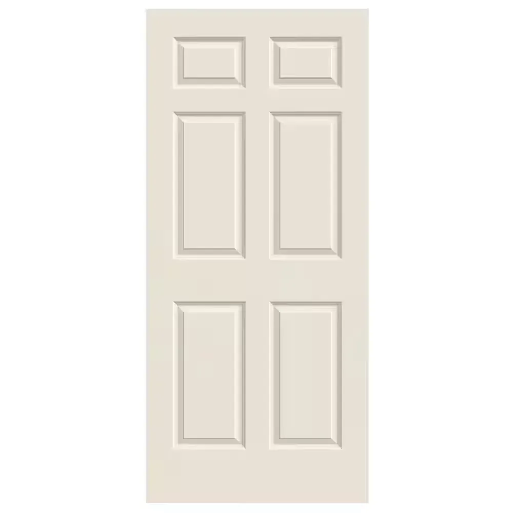 36 in. x 80 in. 6 Panel Colonial Primed Textured Molded Composite Interior Door Slab - image 1