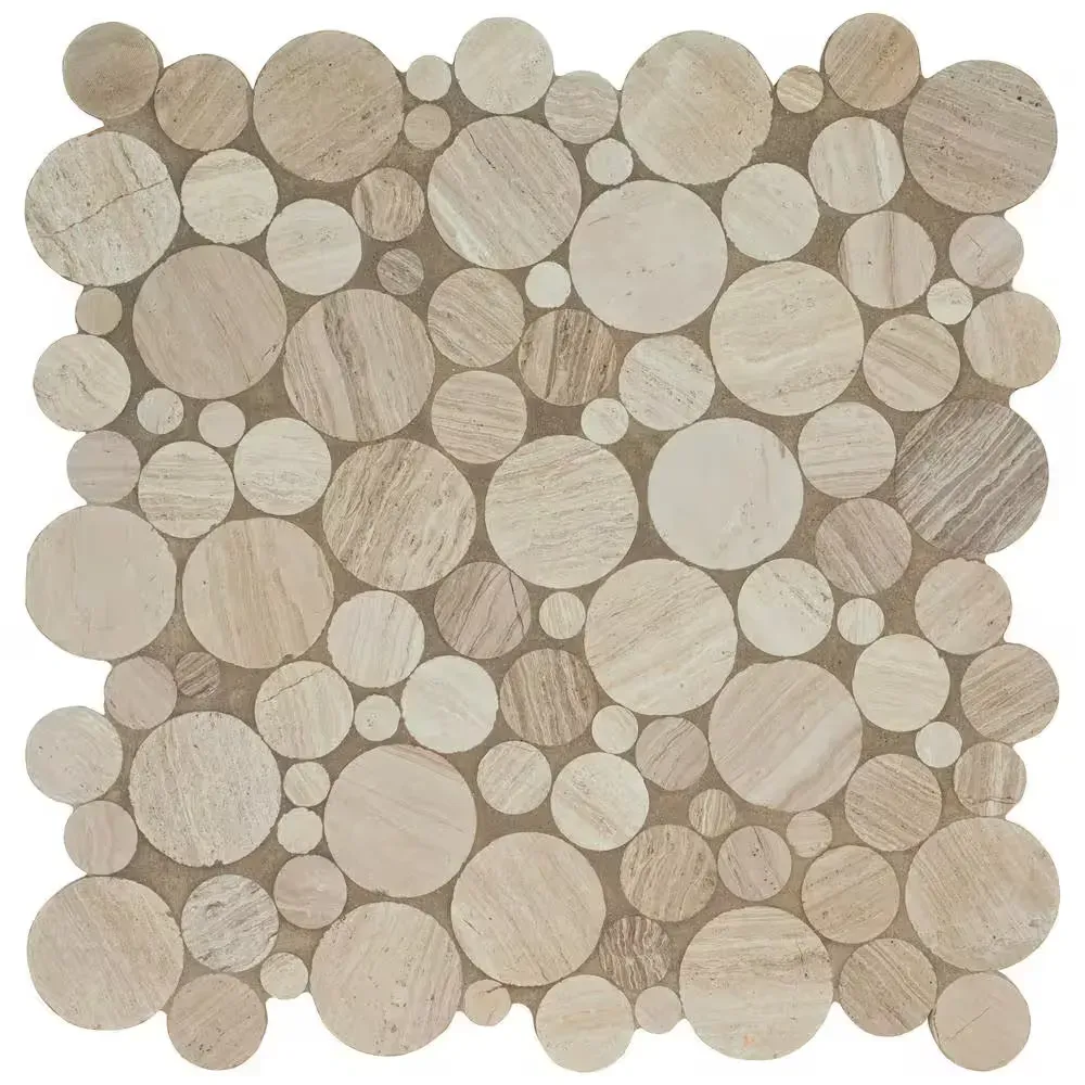 Serenity Stone River Rock 12 in. x 12 in. x 0.38 in. Polished Marble Mesh-Mounted Mosaic Tile (10 sq. ft./Case) - image 1
