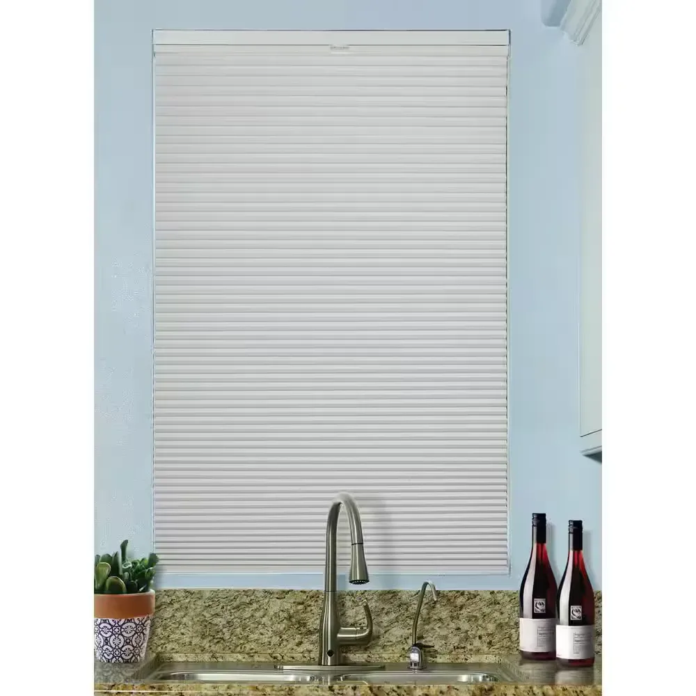 White Cordless Top-Down/Bottom-Up Blackout Fabric Cellular Shade 9/16 in. Single Cell 70 in. W x 72 in. L - image 1
