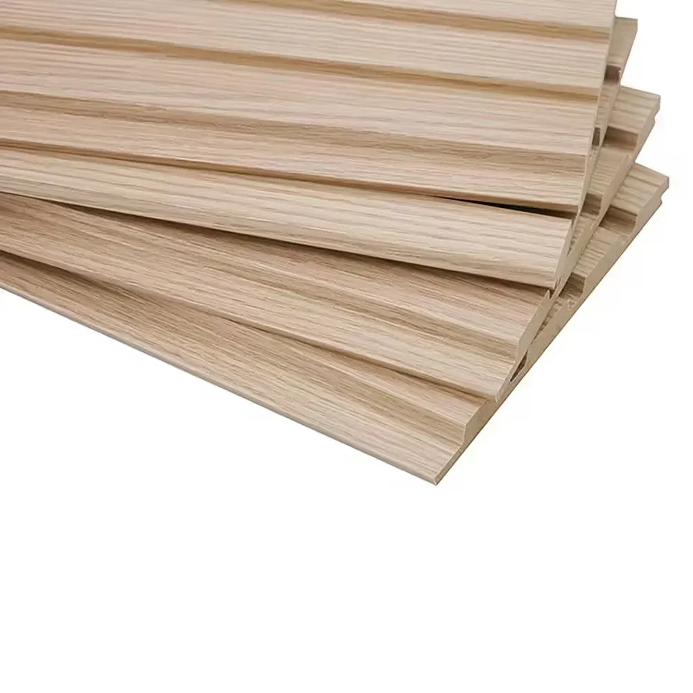 ***minor damage Pack of 8 0.47 in D x 7 in W x 94.5 in. L 3-Dimensional Louvered MDF Decorative Wood Wall Paneling (1-Piece) - (nominal 8 ft L) - image 1