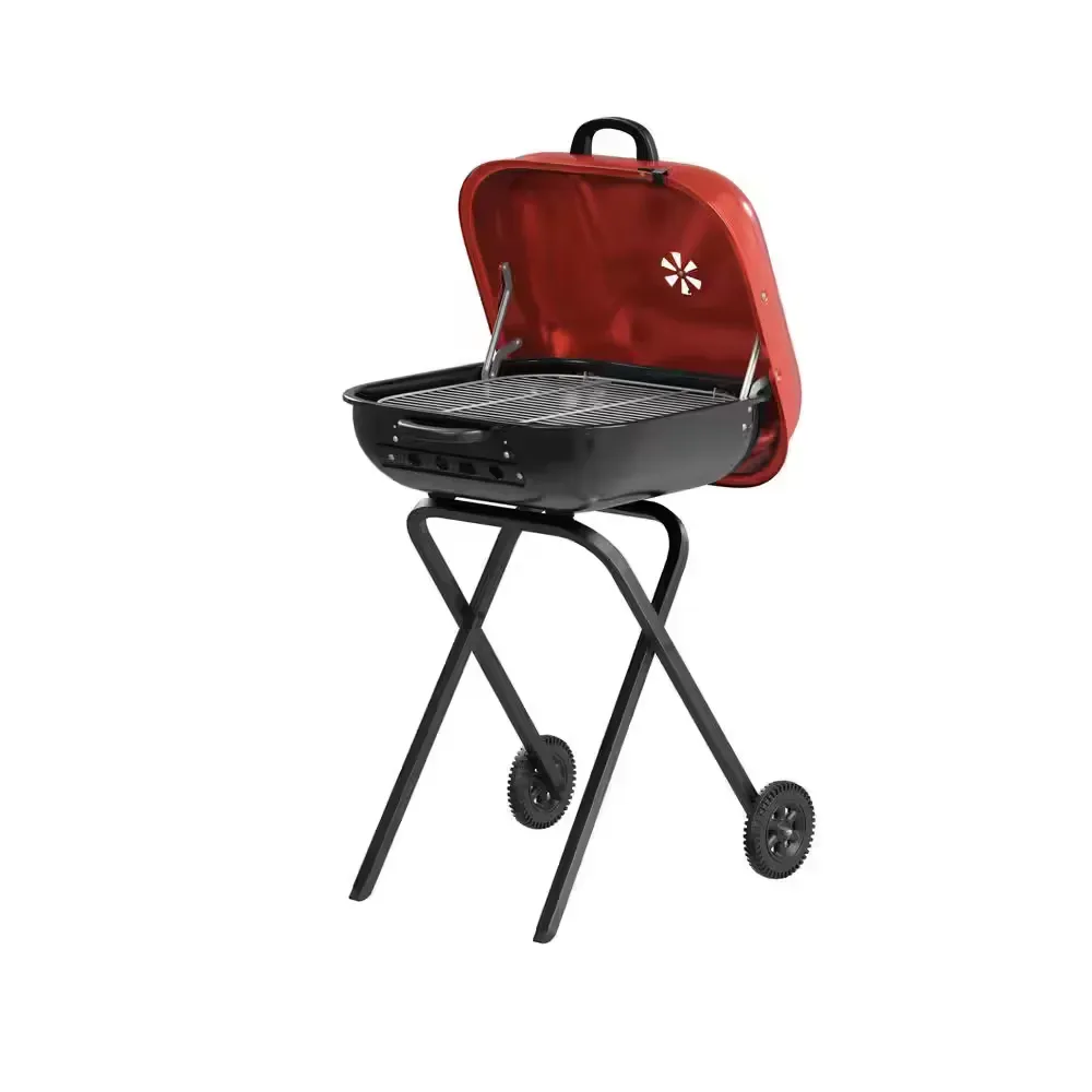 Walk-A-Bout Portable Red Charcoal Grill - image 1