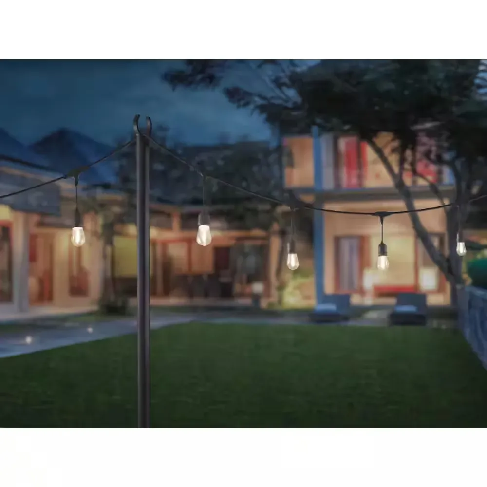 9.8 ft. String Light Pole in Black (1-Pack) - image 1