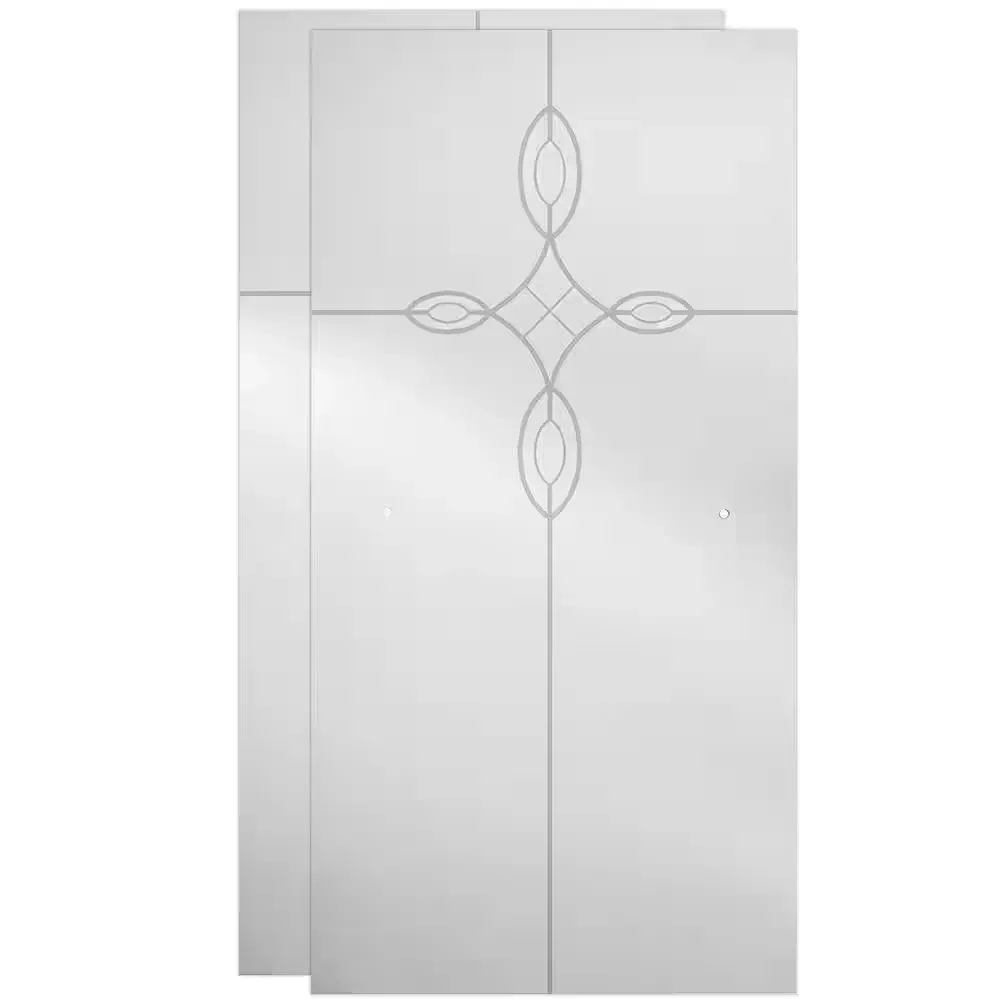 29-3/4 in. x 67-3/4 in. x 1/4 in. (6mm) Frameless Sliding Shower Door Glass Panels in Tranquility (For 50-60 in. Doors) - image 1