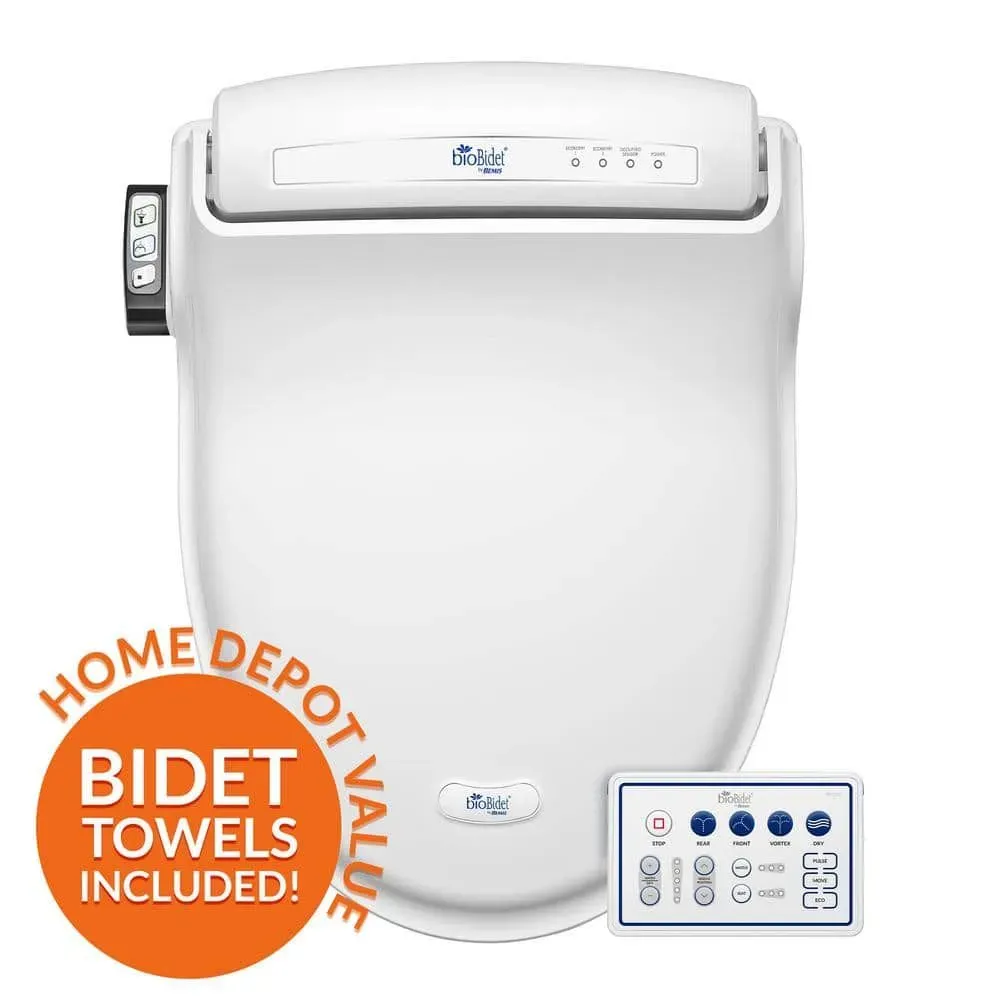 BIO BIDET BB-1000 Supreme Electric Bidet Seat for Elongated Toilets in White with Drylette Towels - image 1