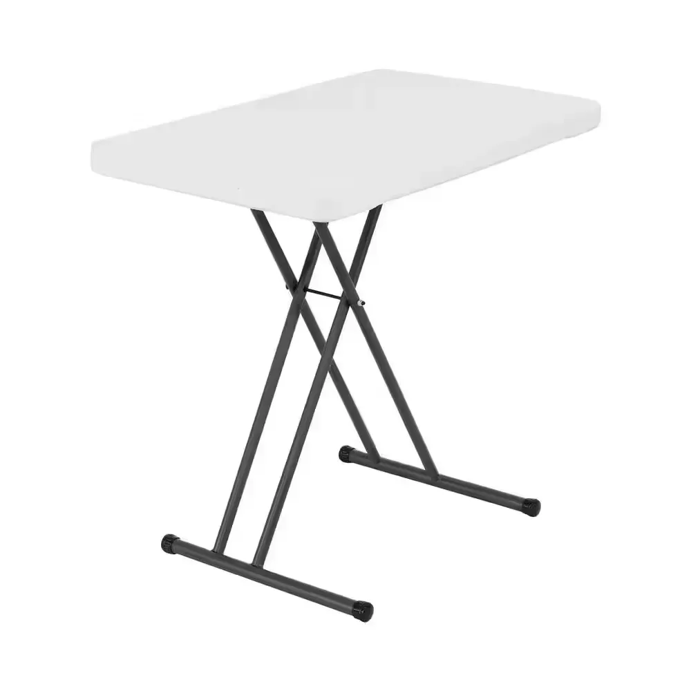 30 in. White Plastic Adjustable Height Folding Utility Table - image 1