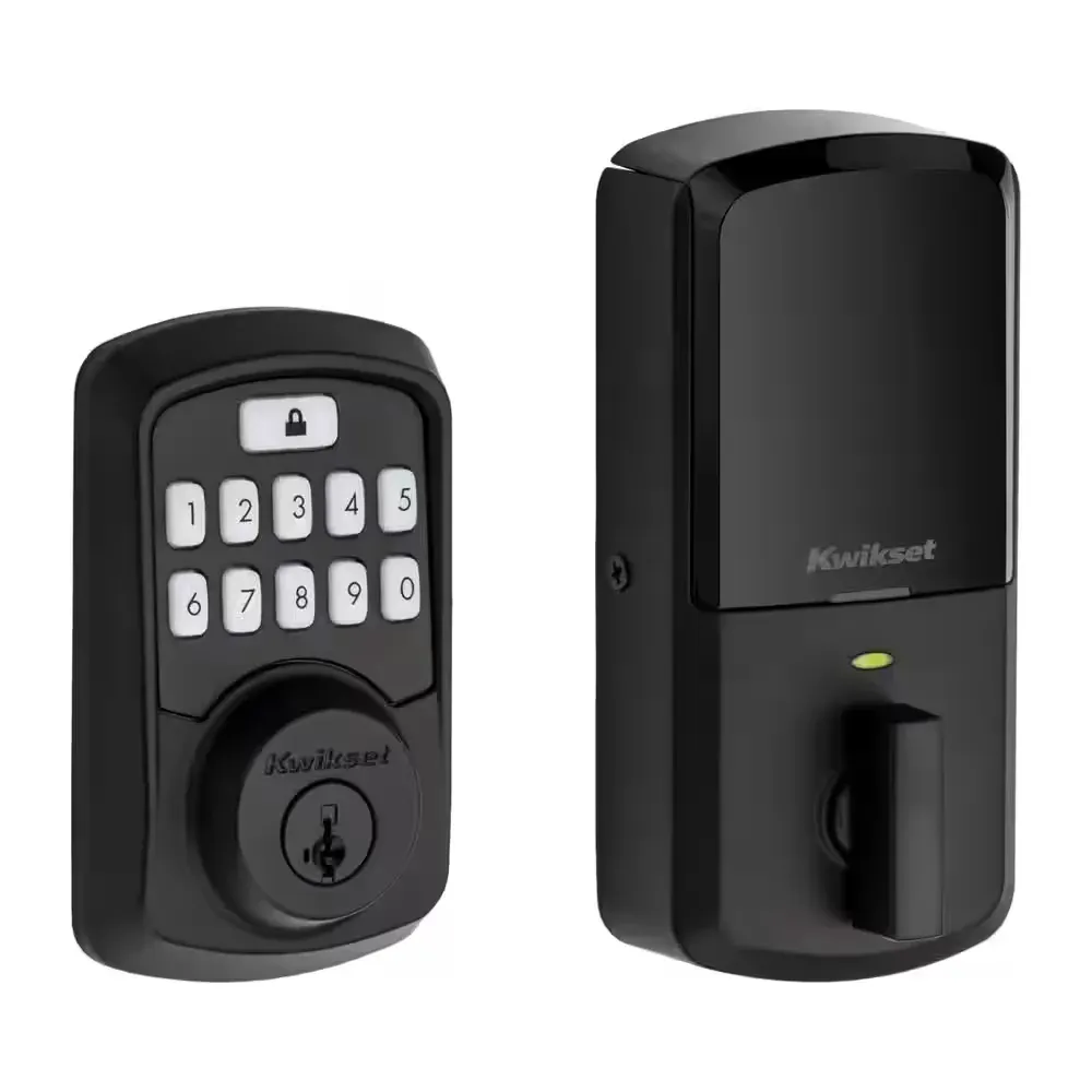 Aura Matte Black Single Cylinder Electronic Bluetooth Keypad Smart Lock Deadbolt featuring SmartKey Security - image 1