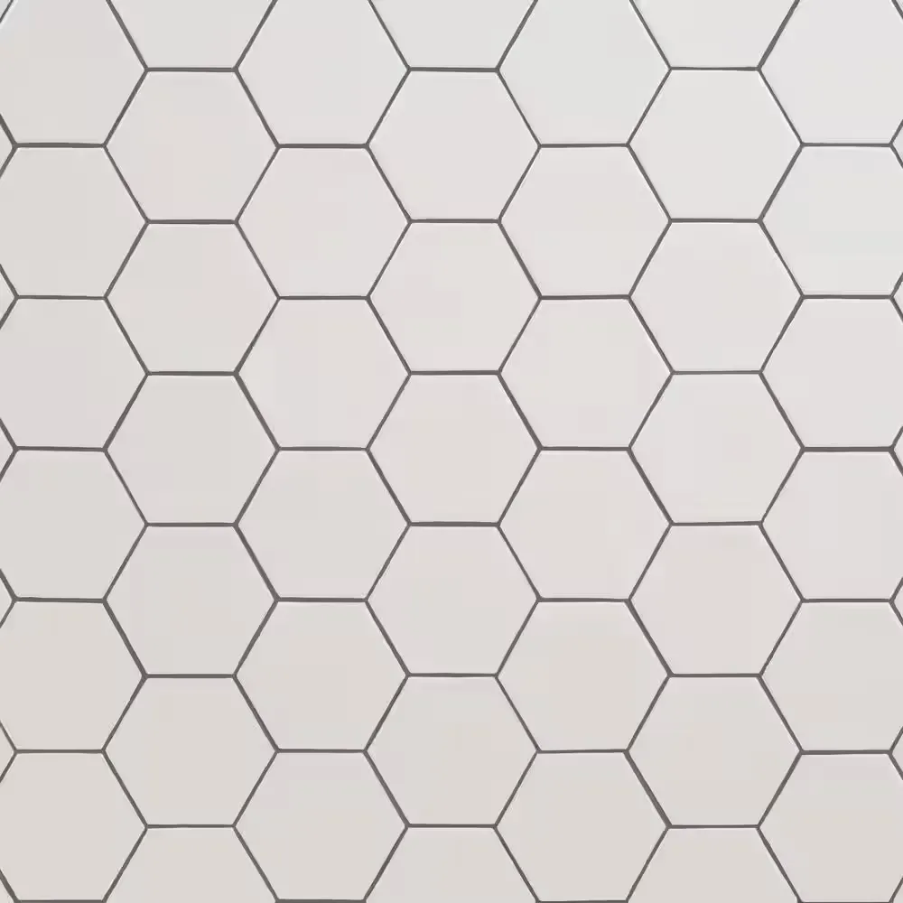 30 LuxeCraft White 4-1/4 in. x 4-7/8 in. Glazed Ceramic Hexagon Wall Tile (3 sq. ft./Case) - image 1