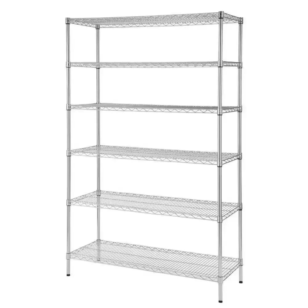 6-Tier Commercial Grade Heavy Duty Steel Wire Shelving Unit in Chrome (48 in. W x 72 in. H x 18 in. D) - image 1