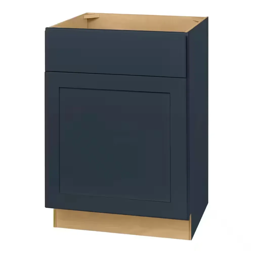 Avondale 24 in. W x 21 in. D x 34.5 in. H Ready to Assemble Plywood Shaker Sink Base Bath Cabinet in Ink Blue - image 1