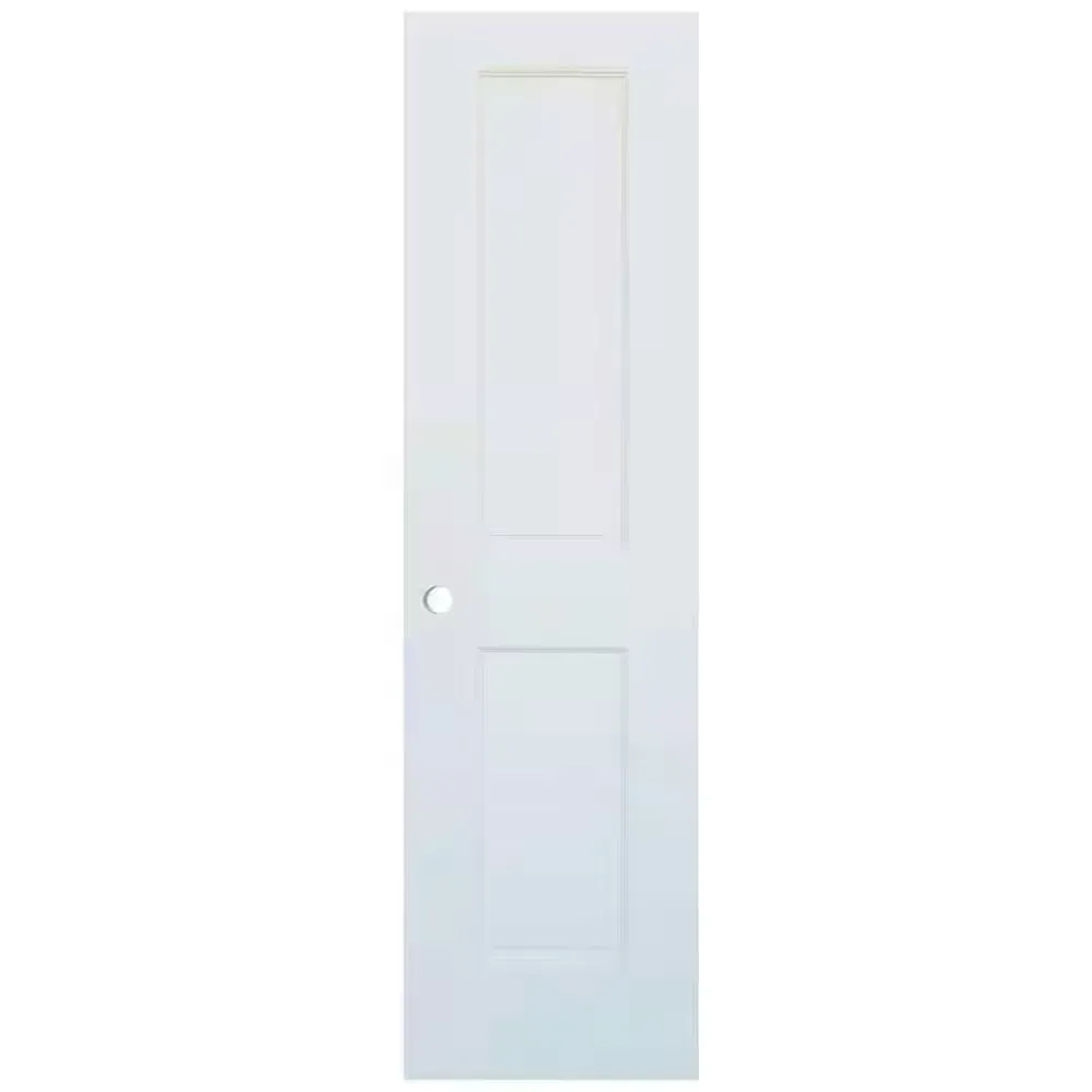 80 in. H x 18 in. W Colonial 2-Panel White Solid Core Wood Interior Door Slab with Bore Hole - image 1