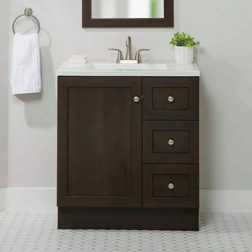 Bannister 31 in. Single Sink Dusk Bath Vanity with White Cultured Marble Top (Assembled) - image 1