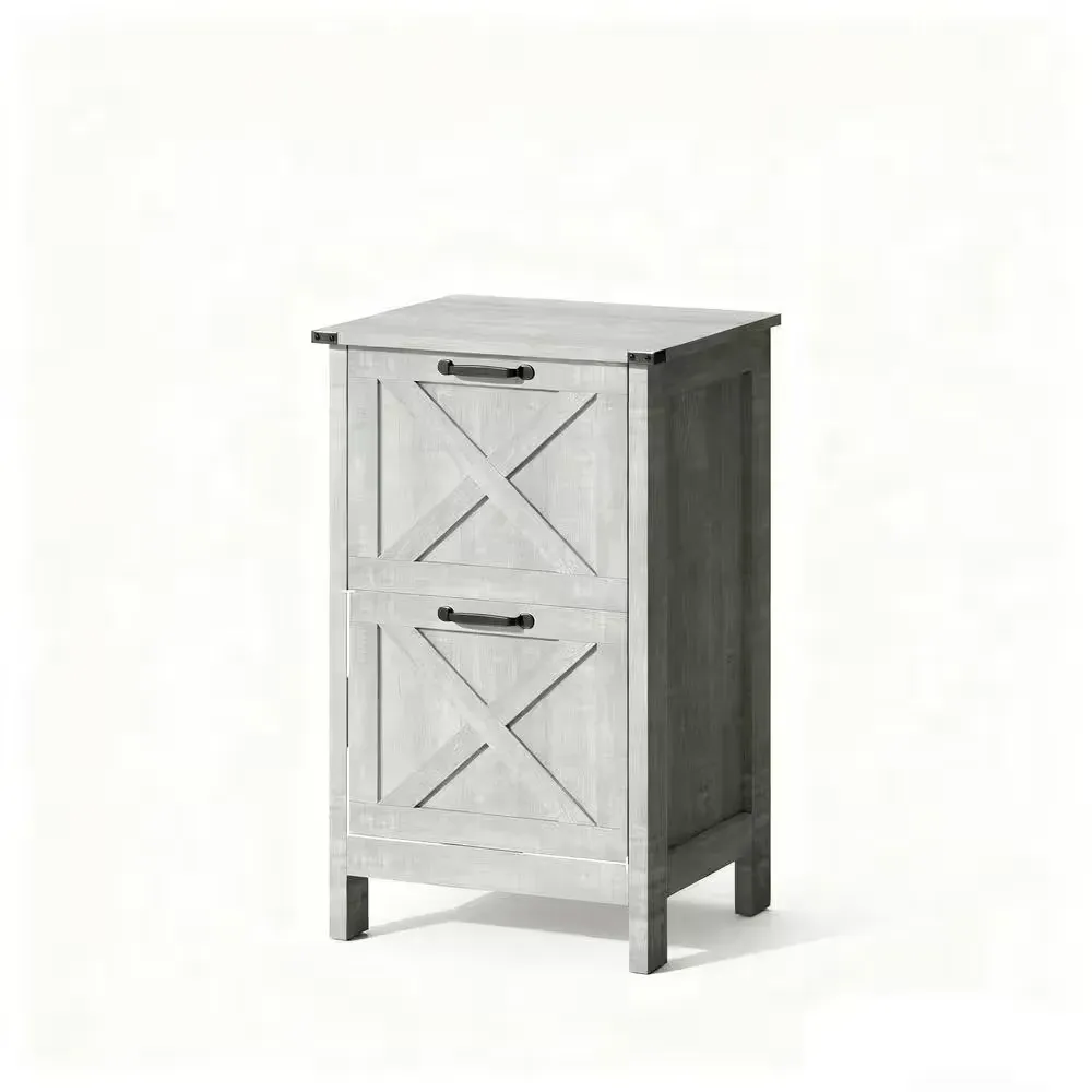 2-Drawer Light Gray Wood 18.1 in. W Vertical File Cabinet, Filing Cabinet, Printer Stand for Letter/A4 Size Files - image 1