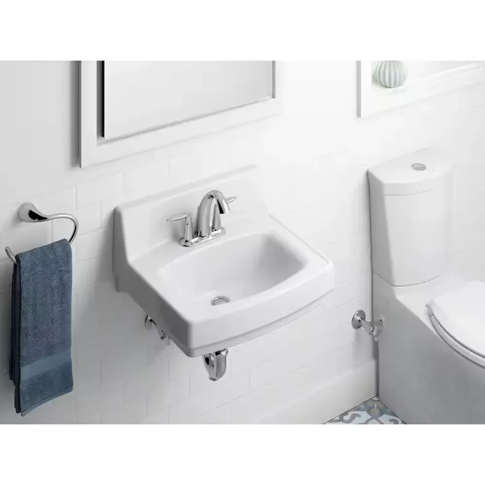 KOHLER Greenwich Wall-Mount Vitreous China Bathroom Sink in White with Overflow Drain - image 1