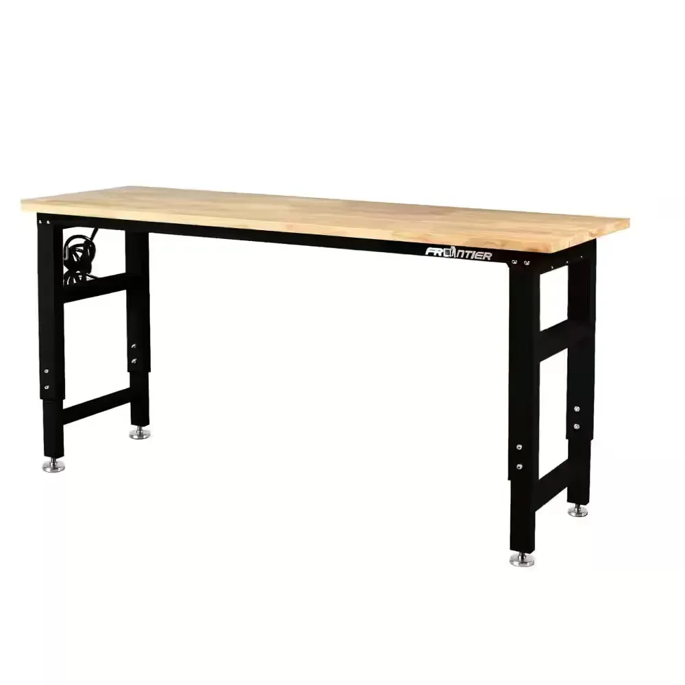 ***It's just the tabletop.***72 in. W x 24 in. D Adjustable Height Wood Top Workbench Table in Black - image 1
