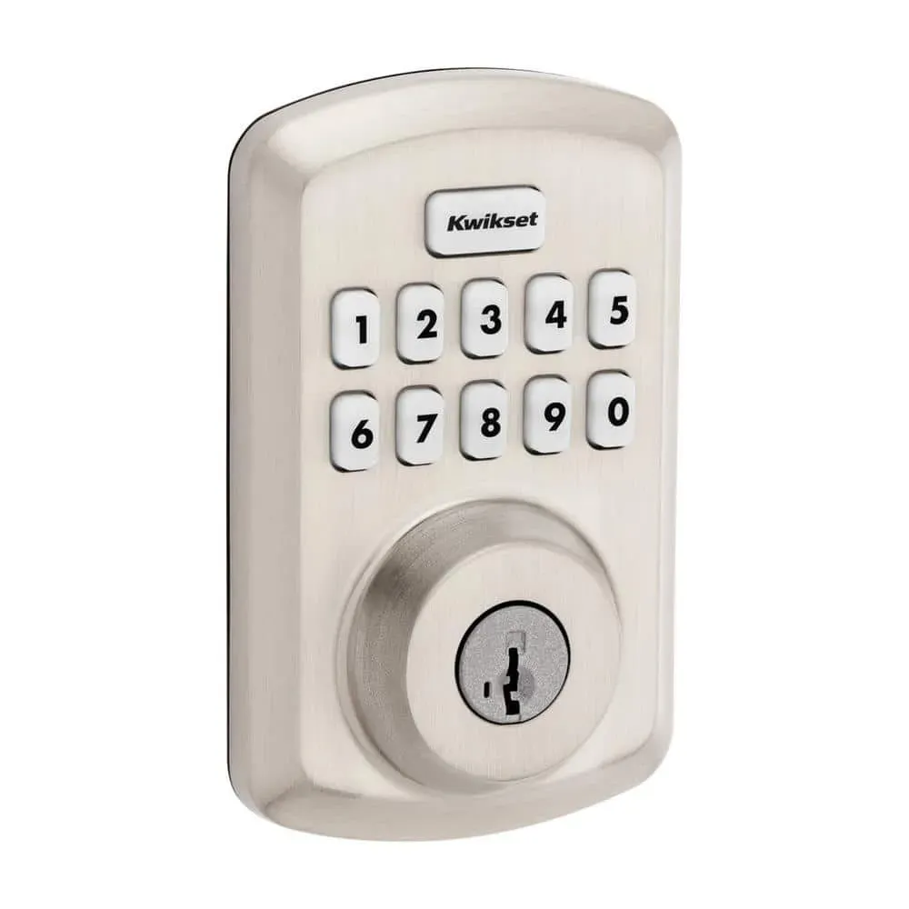 Kwikset Powerbolt 250 10-Button Keypad Satin Nickel Transitional Electronic Deadbolt Door Lock - image 1