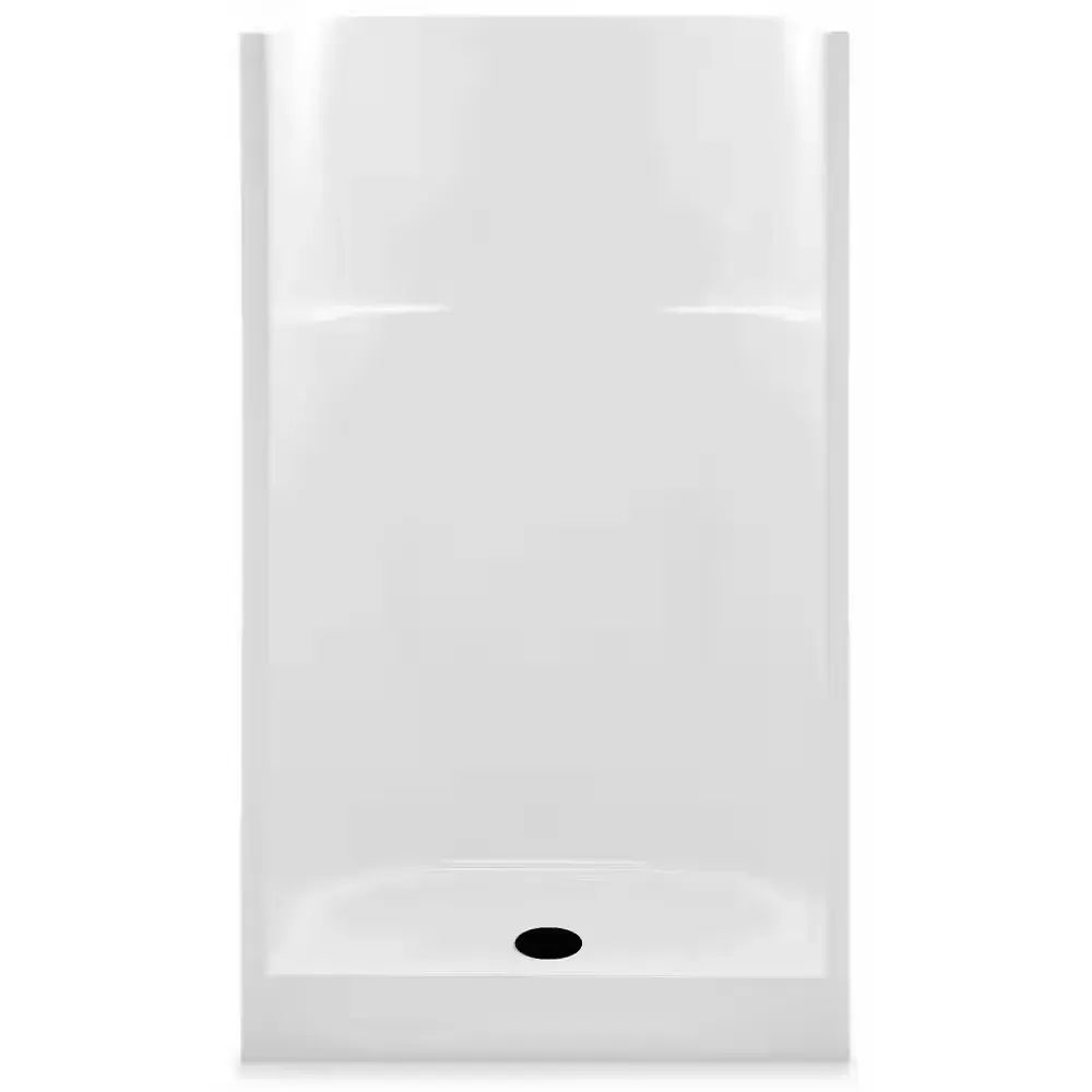 Everyday AcrylX 36 in. x 36 in. x 72 in. 1-Piece Shower Stall with Center Drain in White - image 1