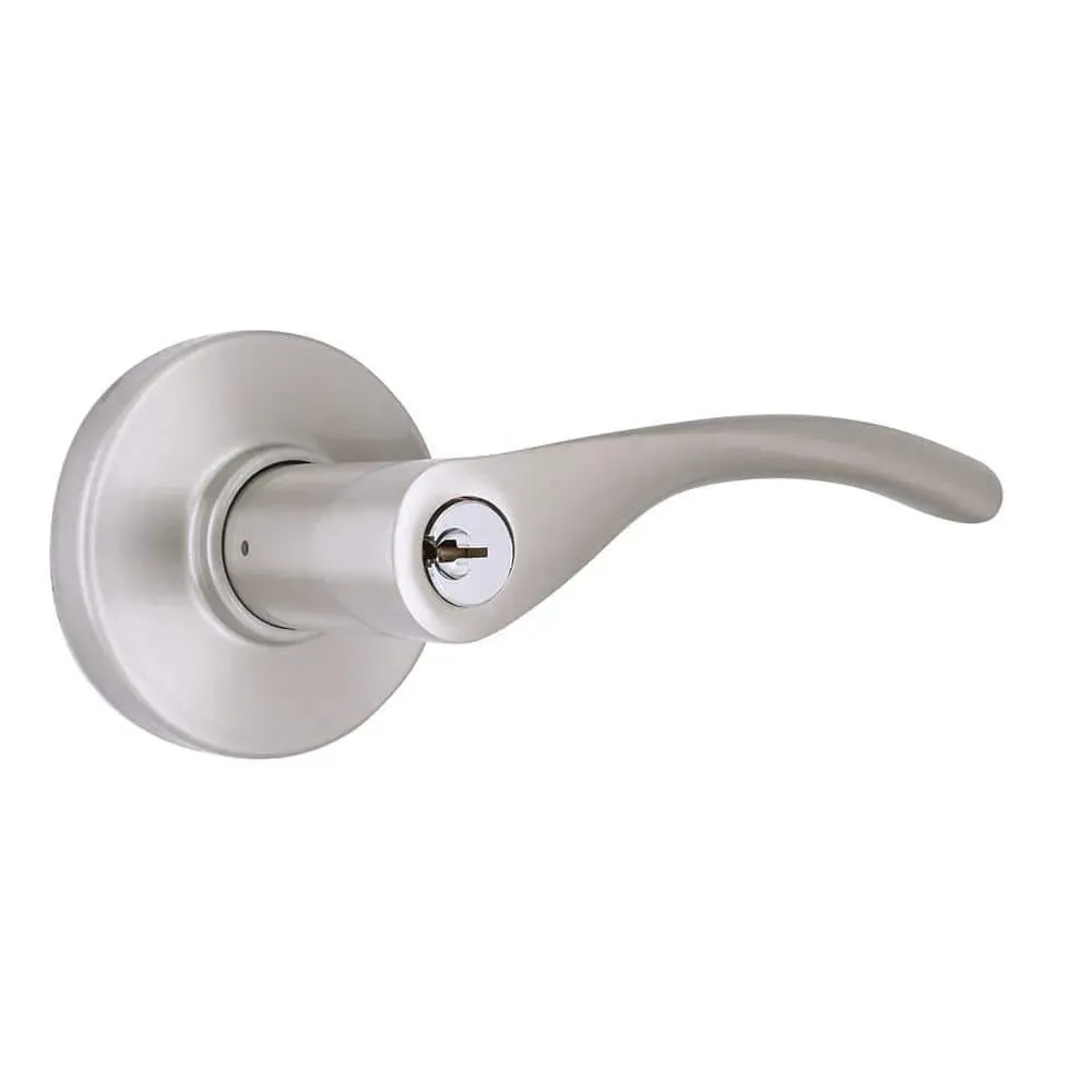 Home Decorators Collection Primrose Satin Nickel Keyed Entry Door Handle Featuring Dual Keyway - image 1