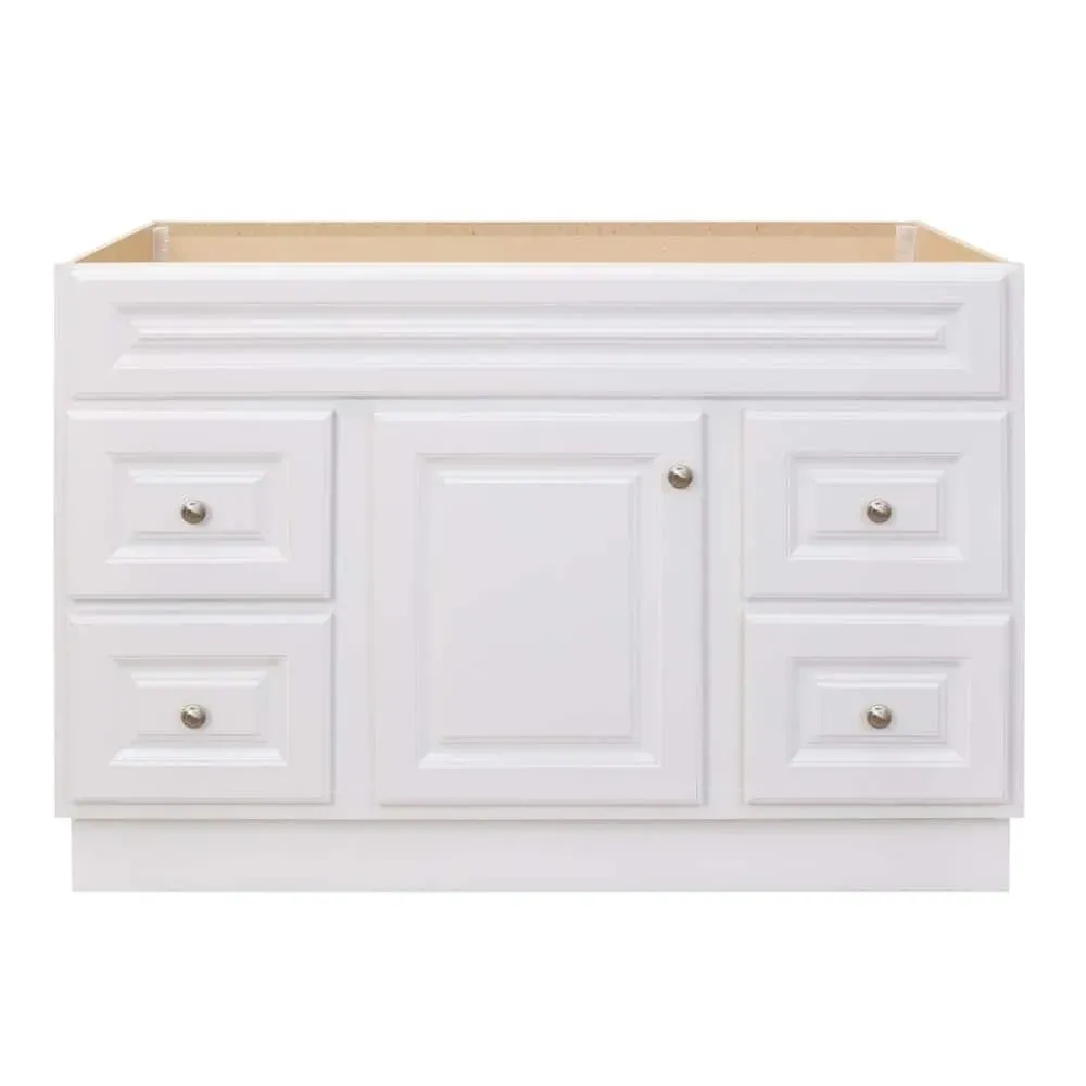 Glacier Bay Hampton 48 in. W x 21 in. D x 33.5 in. H Bath Vanity Cabinet without Top in White - image 1