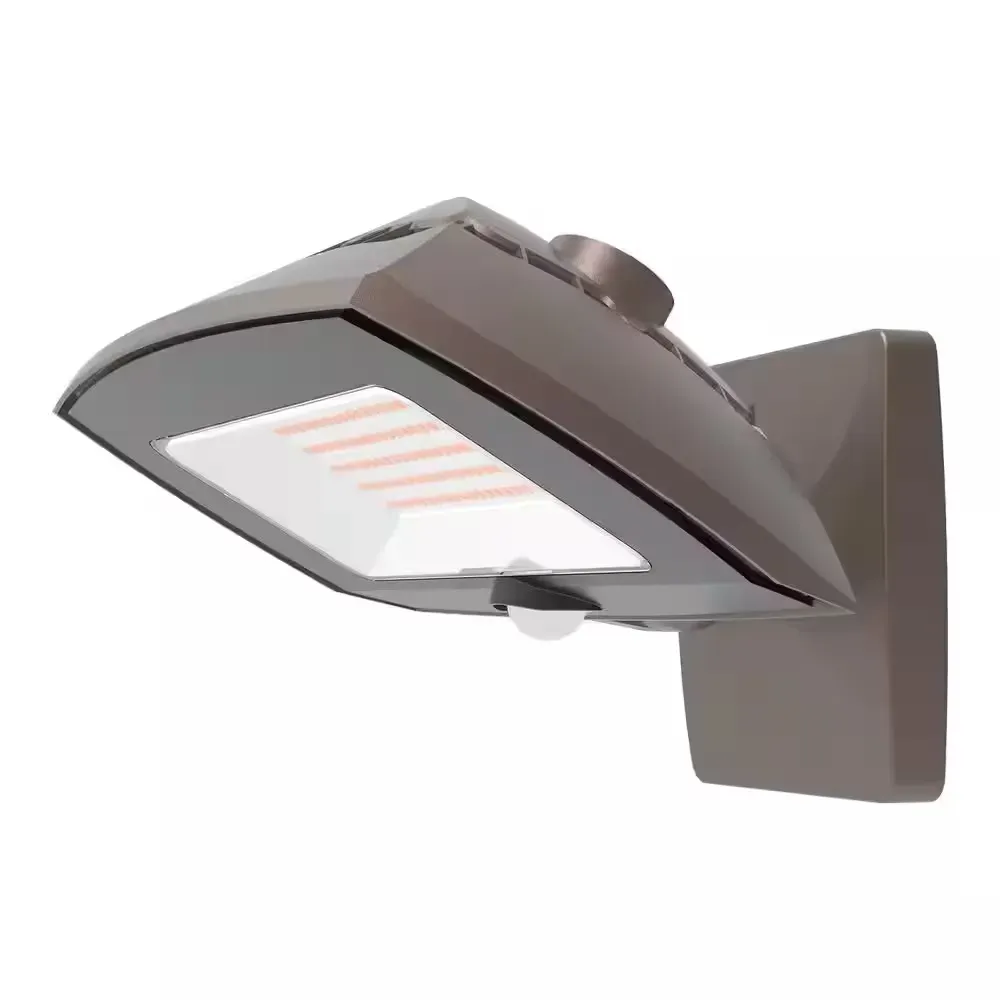 ARFL 400-Watt Equivalent, 8000 Lumens, Selectable CCT, Integrated LED, Arch Wall Flood Light with Motion, Bronze - image 1
