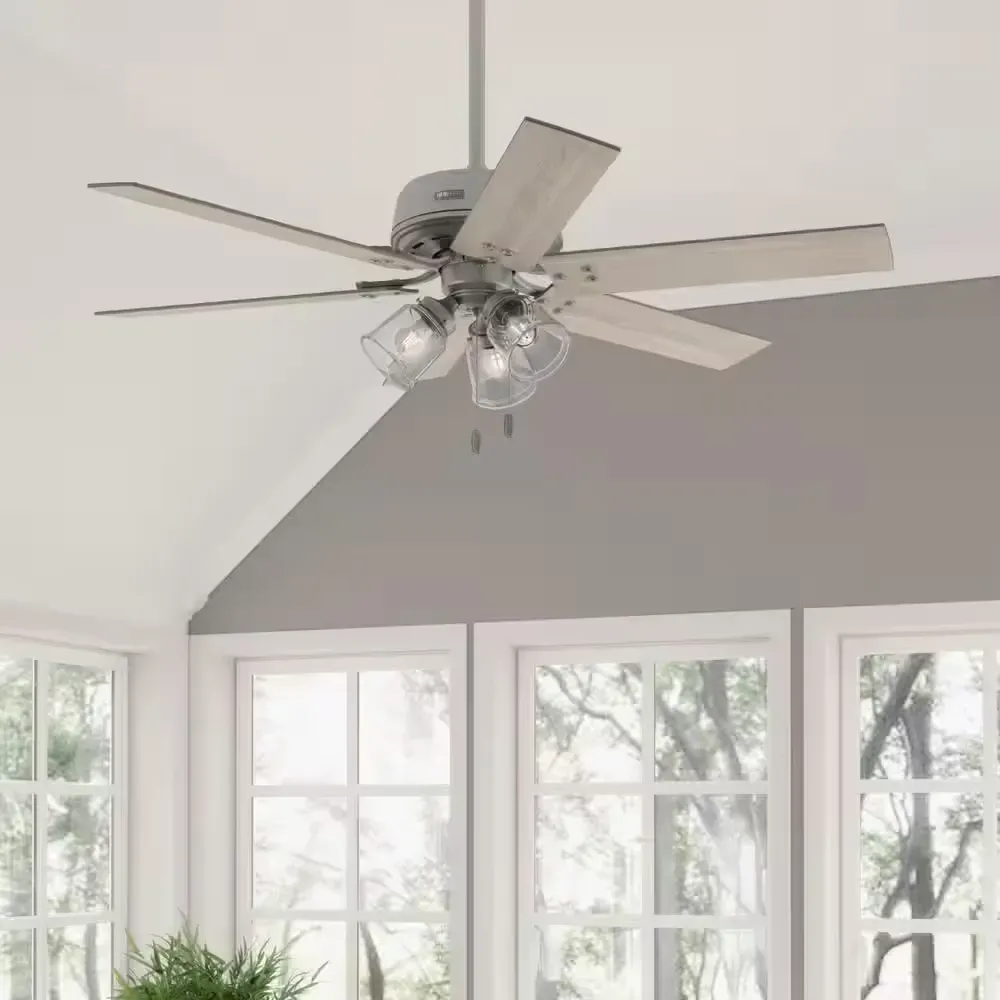 Hilmouth 52 in. Indoor Matte Silver Ceiling Fan with Light - image 1