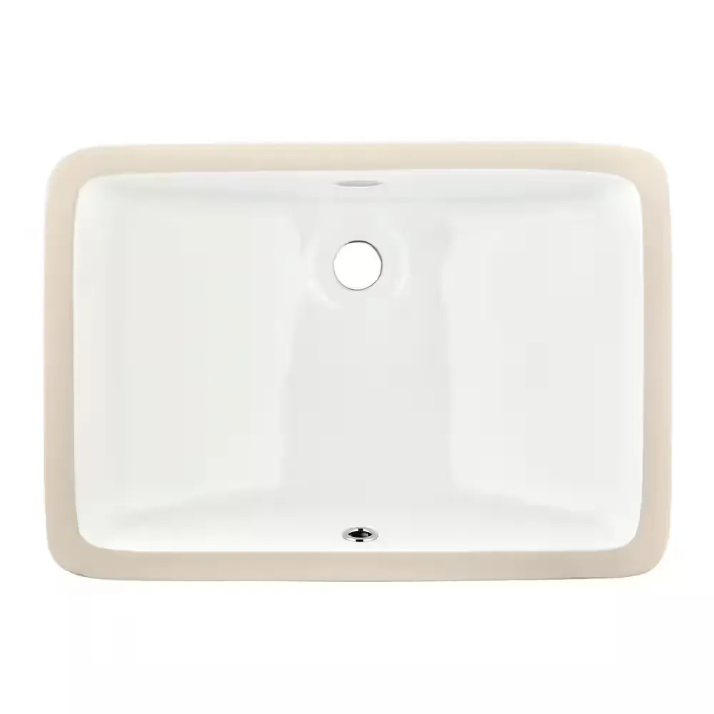 21 in . Undermount Rectangular Bathroom Sink with Overflow Drain in White Vitreous China - image 1