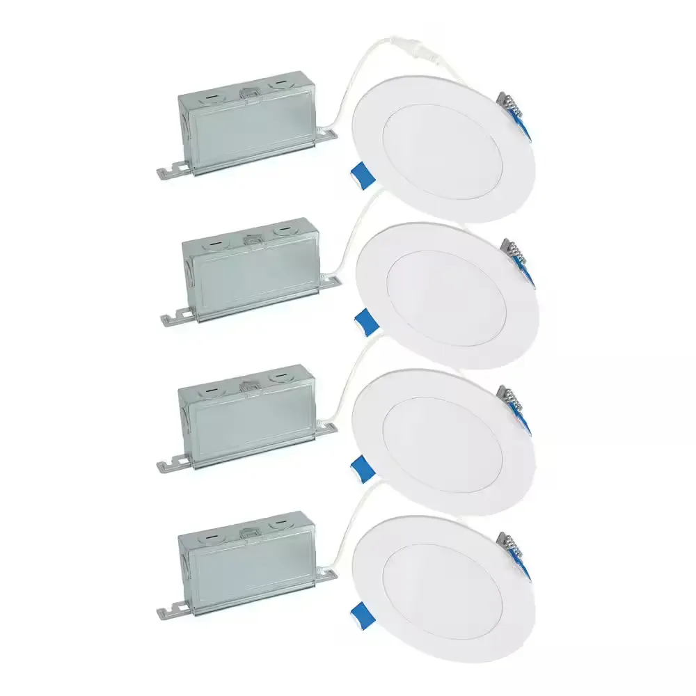 HLBSL 4 in. Can Less Integrated LED, 600 Lumens, 5CCT, White (4-Pack) - image 1