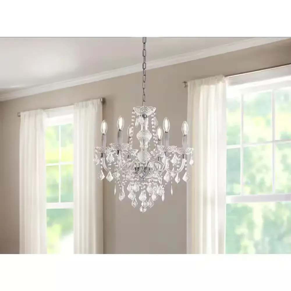 Maria Theresa 6-Light Chrome with Clear Acrylic Chandelier - image 1