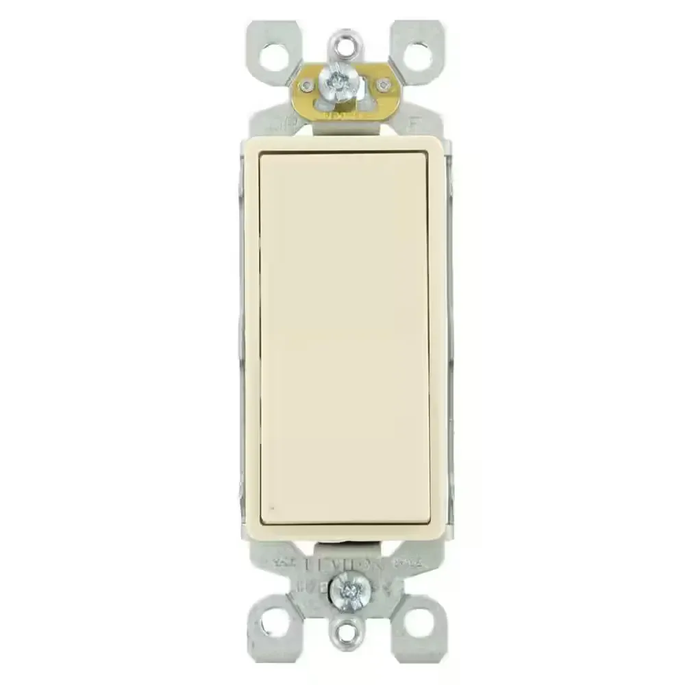 Decora 15 Amp Single-Pole AC Quiet Switch, Light Almond (10-Pack) 5601-2TM - image 1