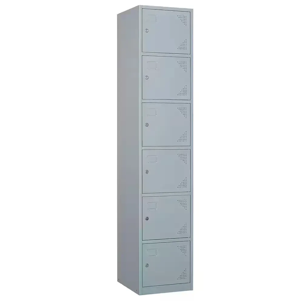 6-Tier Metal Locker for Gym, School, Office, Metal Storage Locker Cabinets with 6 Doors in Grey for Employees - image 1