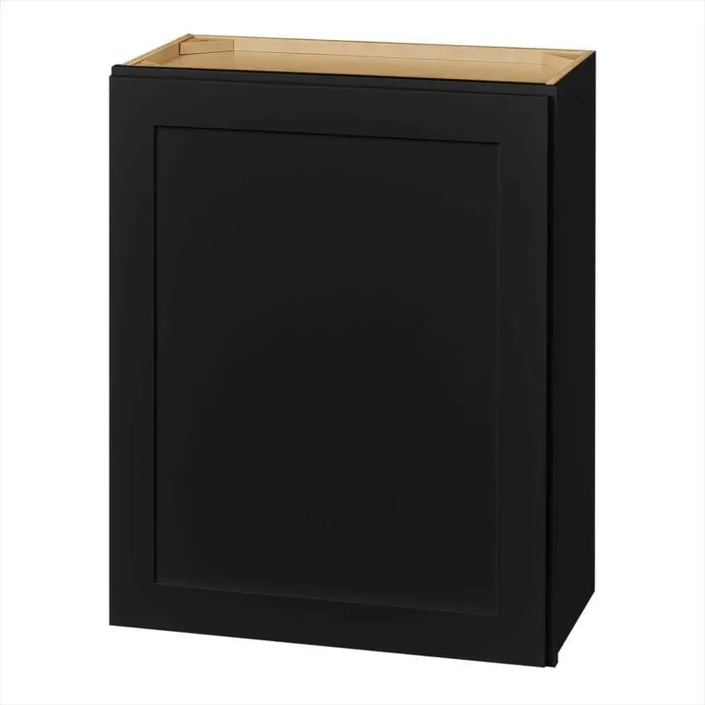 Avondale 24 in. W x 12 in. D x 30 in. H Ready to Assemble Plywood Shaker Wall Kitchen Cabinet in Raven Black - image 1