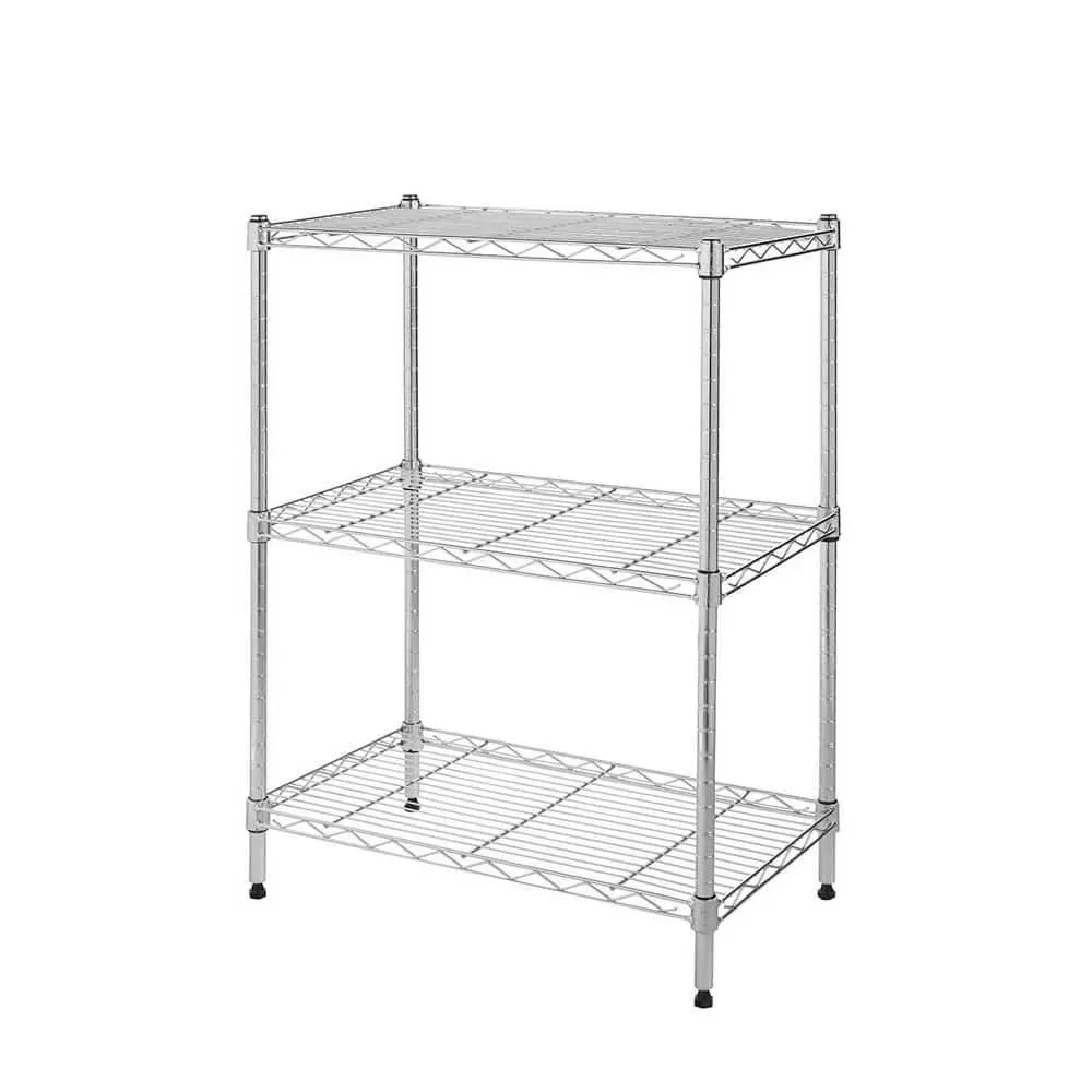 HDX 3-Tier Steel Wire Shelving Unit in Chrome (24 in. W x 30 in. H x 14 in. D) - image 1