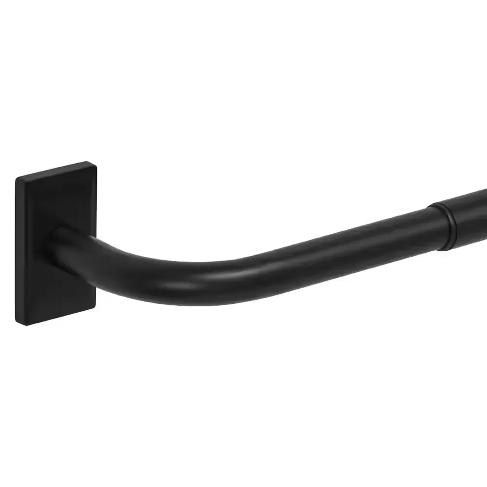 *** Pack of 2 *** 36 in. - 72 in. Adjustable 1 in. Wraparound Single Curtain Rod Kit in Matte Black - image 1